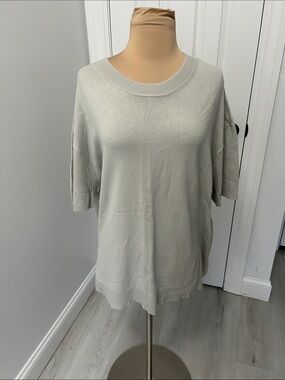 H&M Gray Oversized Short Sleeve Sweater